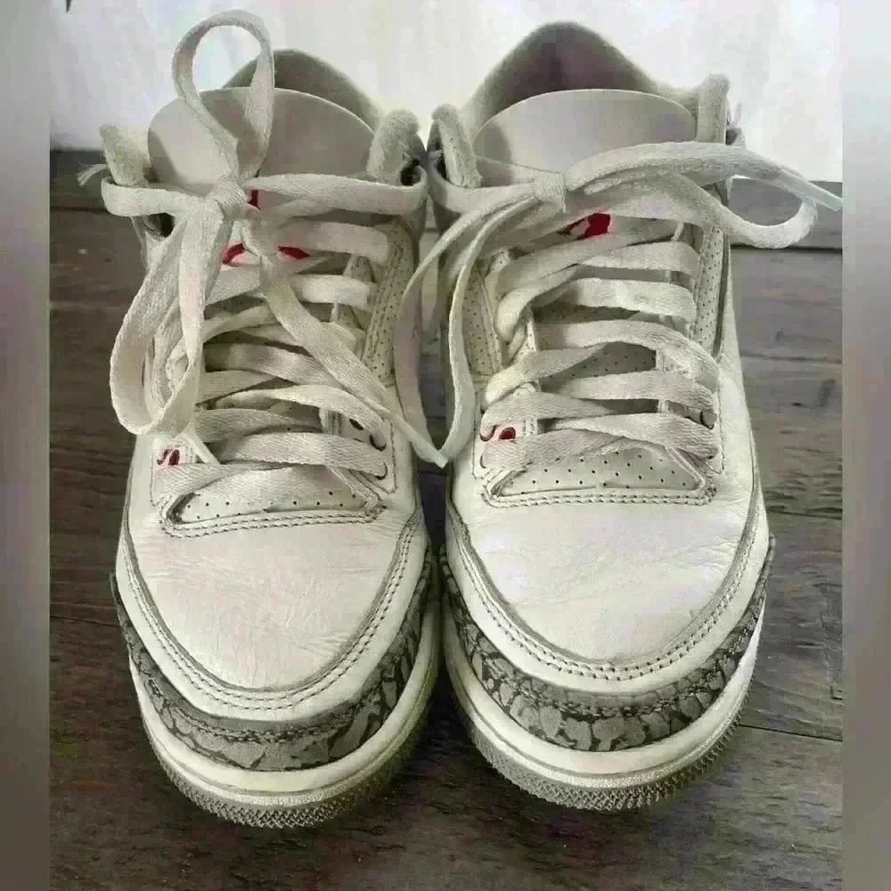 Nike Air Jordan 3 Reimagined Retro White Cement Lace Up Sneaker Kids 4